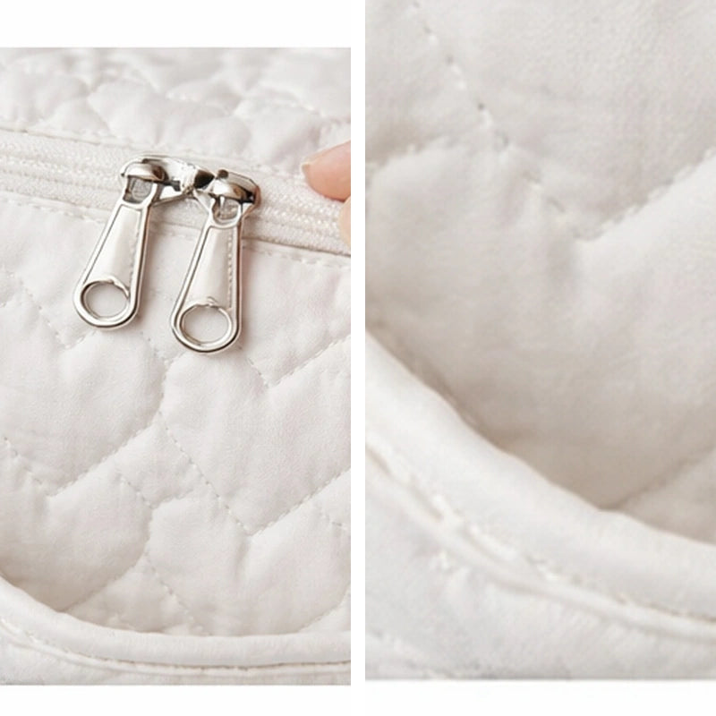 Détail du sac à langer bébé matelassé