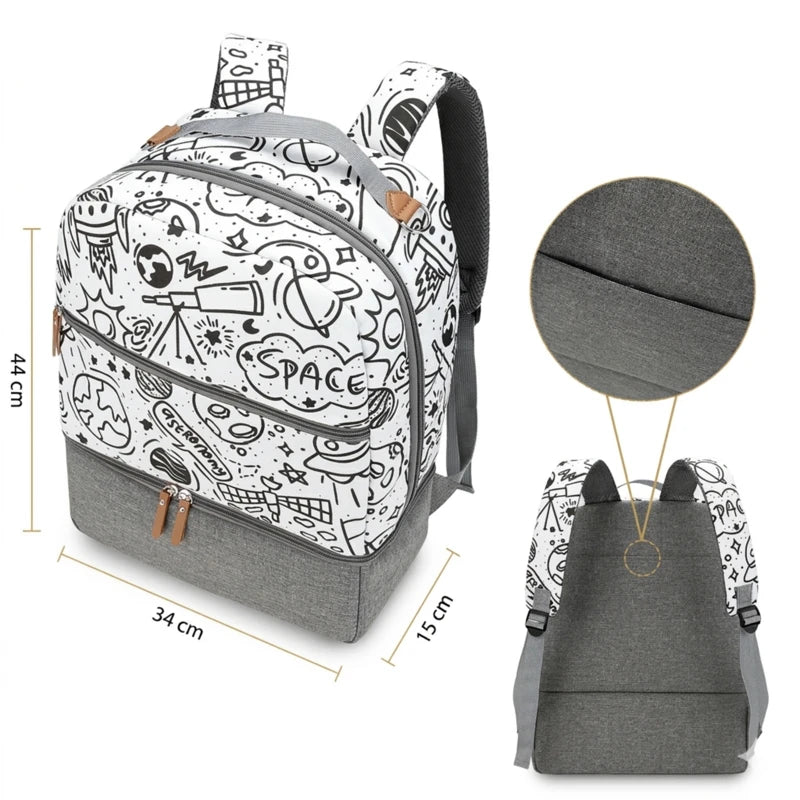 Dimensions du petit sac à dos à langer espace