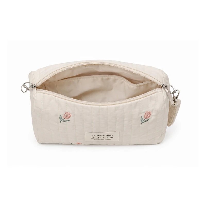 Intérieur du sac à langer bébé fleuri