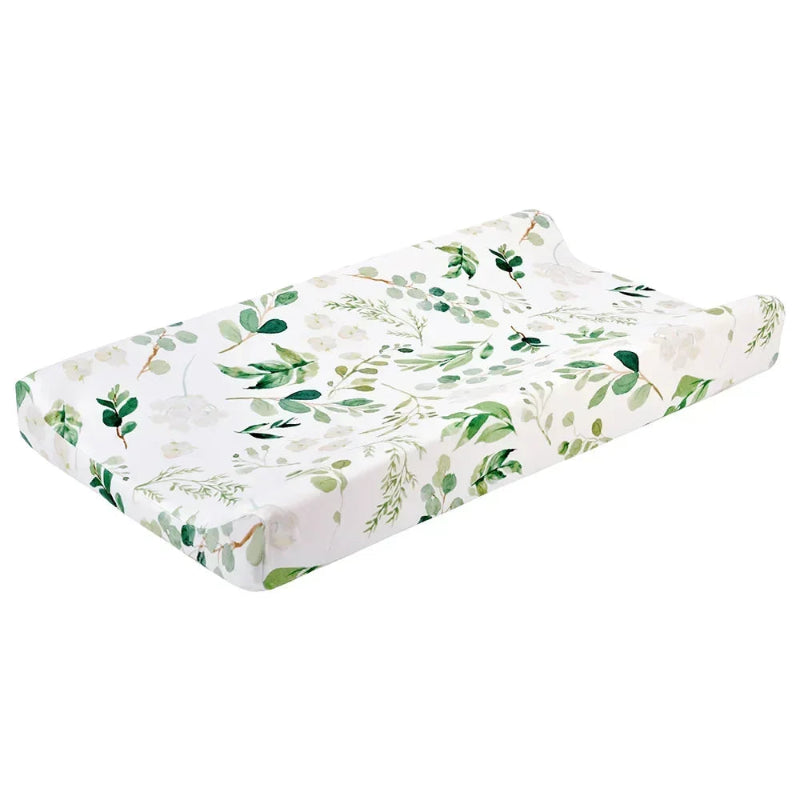 Matelas à langer pour bébé fleurs vert
