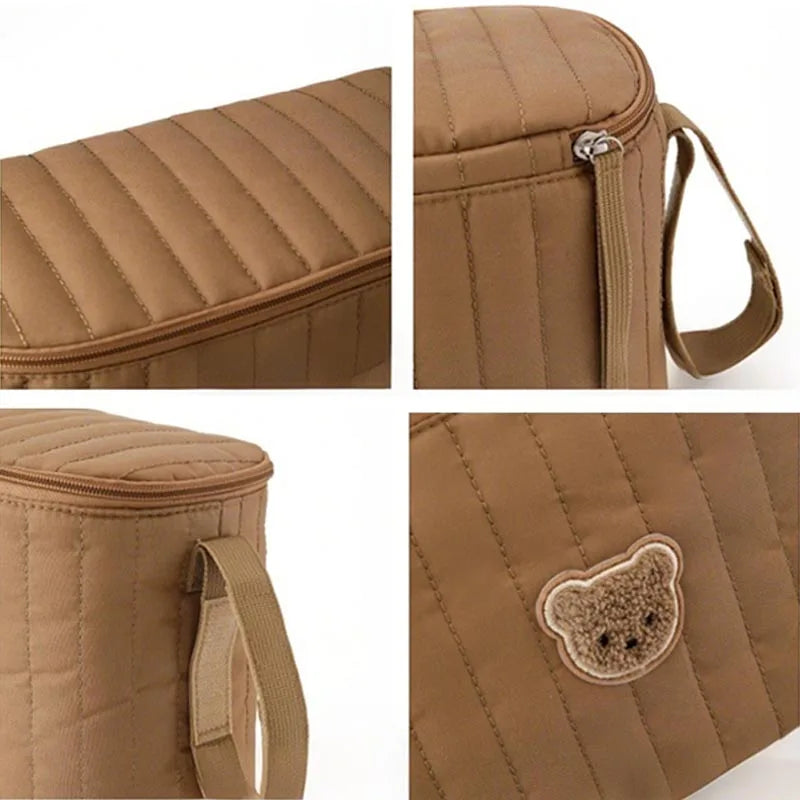 Mini sac à langer marron plusieurs vues