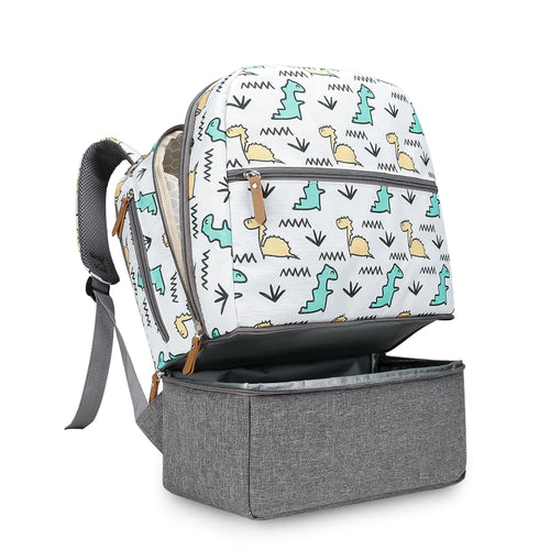 Poches du petit sac à dos à langer dinosaure