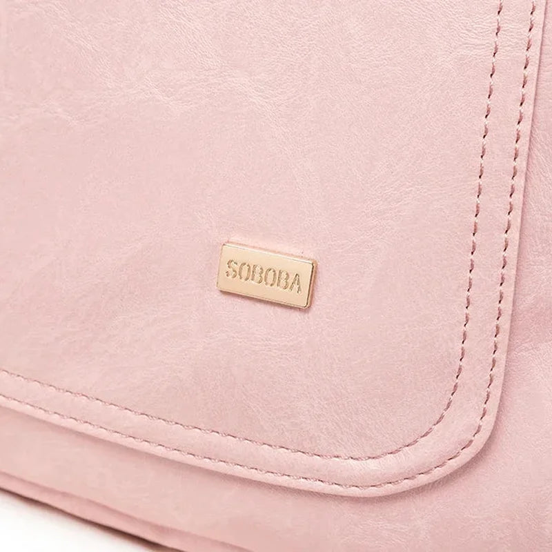 Logo Soboba sac en cuir rose