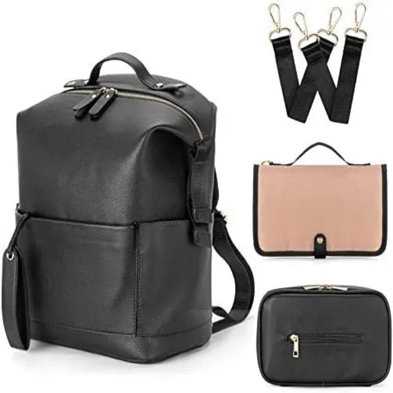 Sac à langer cuir noir