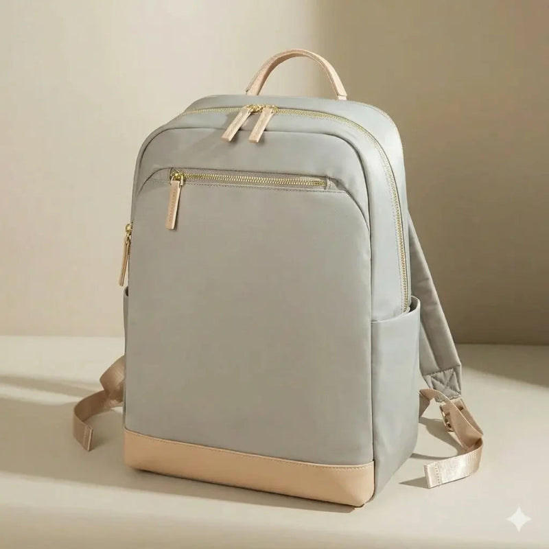 Sac à dos à langer bébé gris face