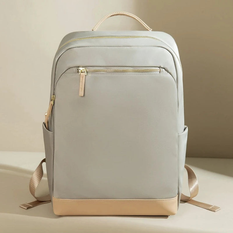 Sac à dos à langer bébé gris de face