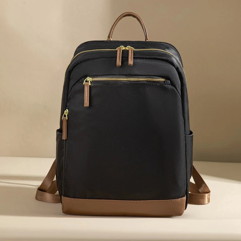 Sac à dos à langer bébé marron de face