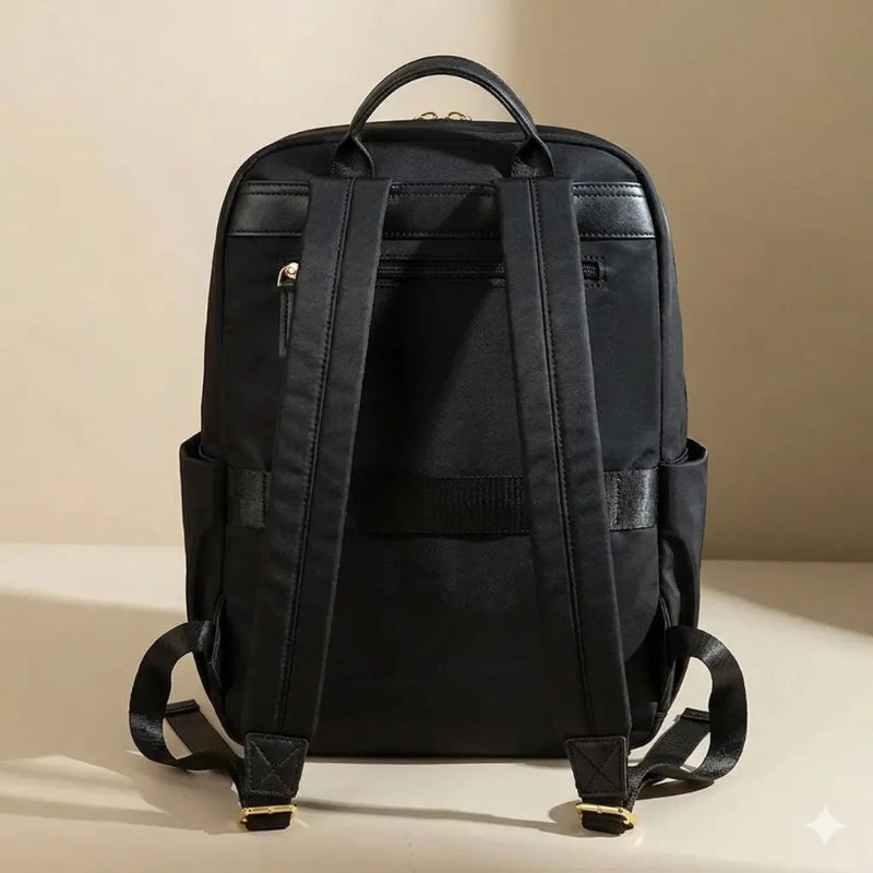 Sac à dos à langer bébé noir de dos