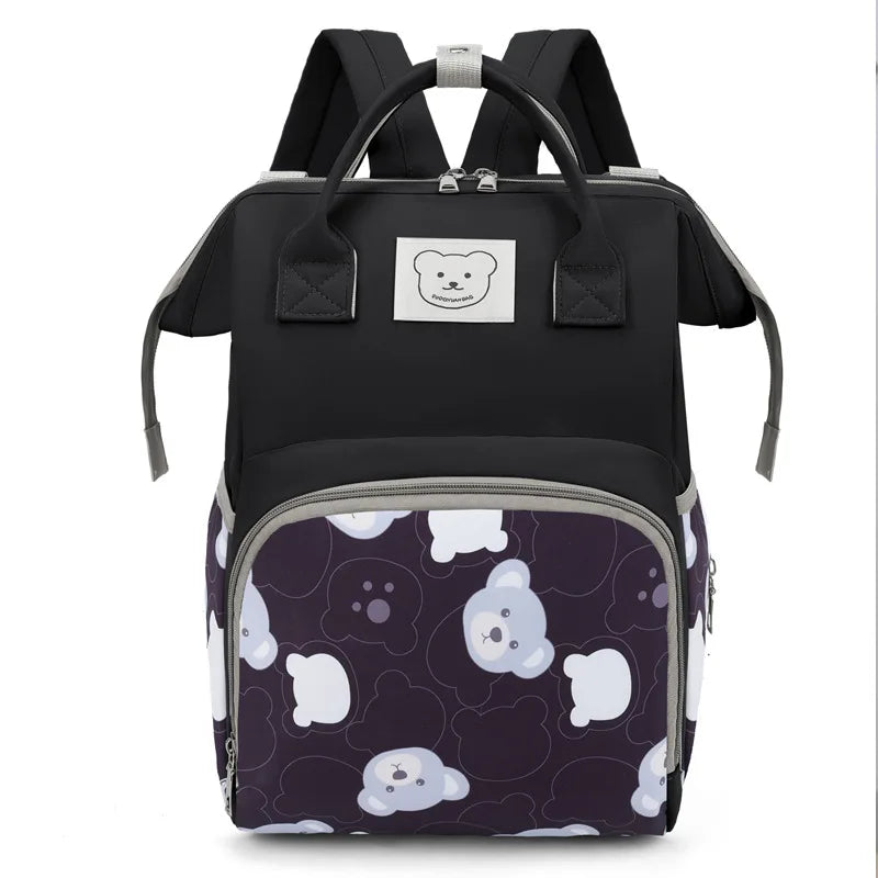 Sac à dos oursons noir sur fond blanc