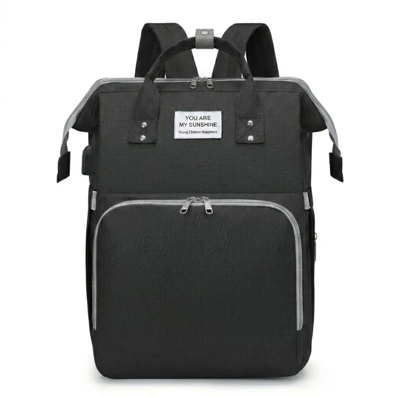 Sac à langer 3 en 1 noir sur fond blanc