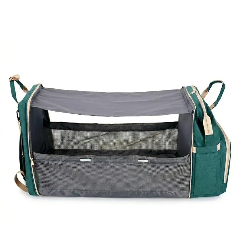 Sac à langer 3 en 1 vert ouvert