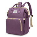 Sac à langer 3 en 1 violet sur fond blanc