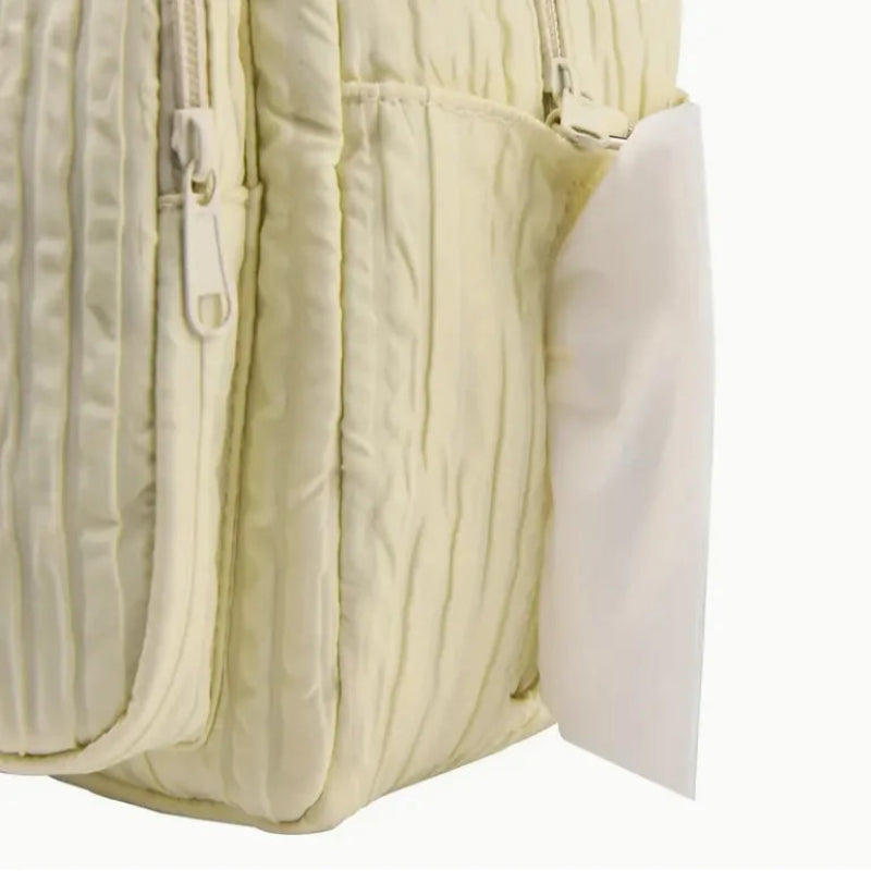 Sac à langer avec bandoulière jaune poche pour lingette