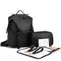 Sac à langer cuir noir avec tapis à langer