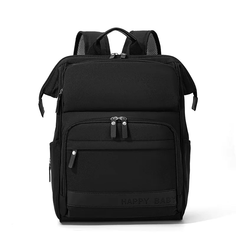 Sac à langer imperméable noir de face 