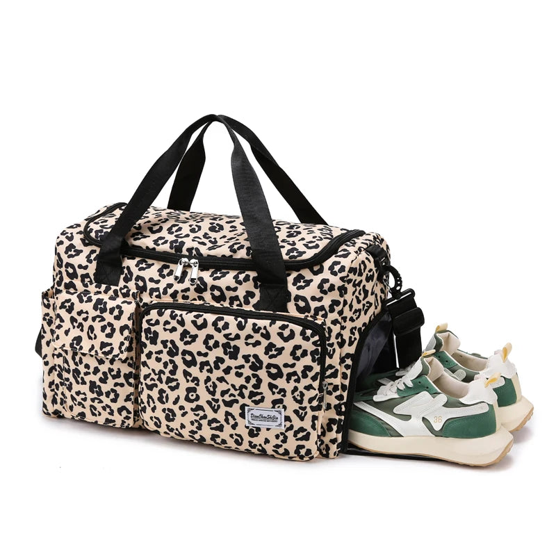 Sac à langer léopard classique avec rangement chaussure