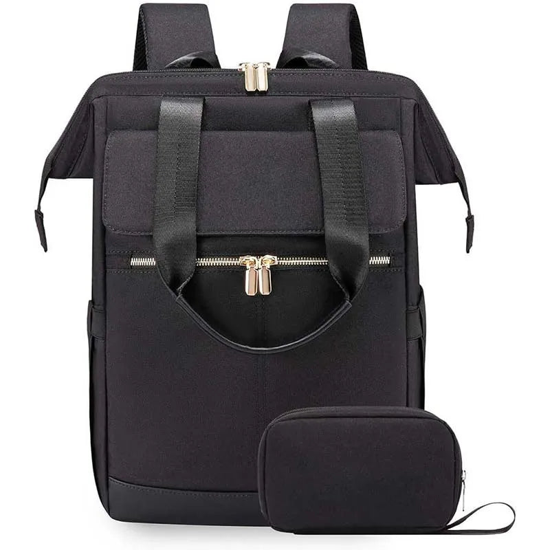 Sac à langer sac a dos noir sur fond blanc