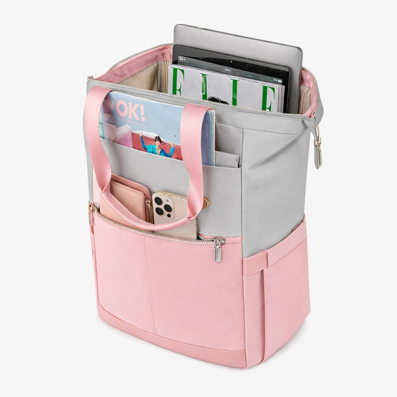 Poches du sac a langer a dos rose