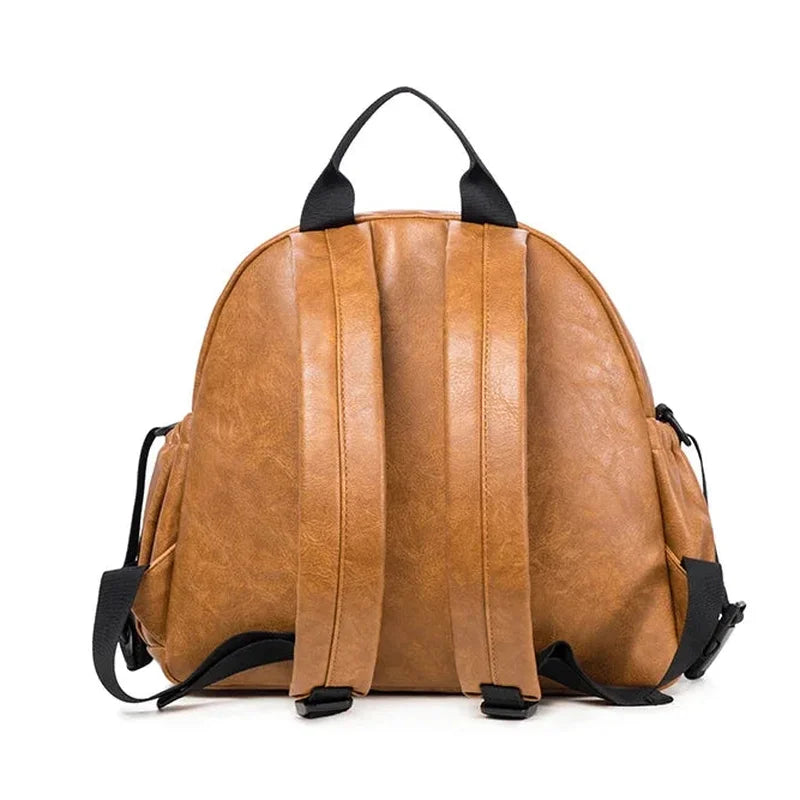Bretelle sac à langer en cuir camel Sodoba